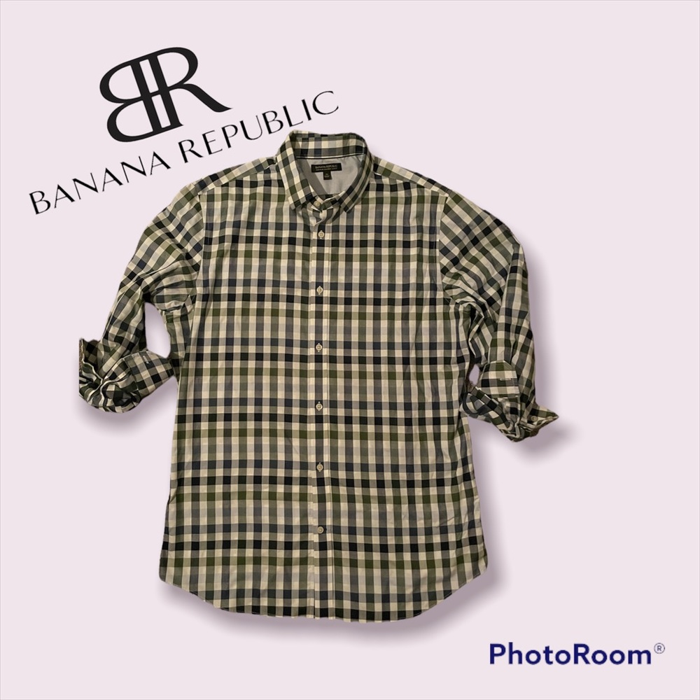 🍌EUC Banana Republic Tailored Slim Fit Sport Shirt🍌